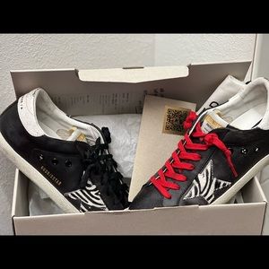 Zebra horsy star crack suede heel, super-star classics